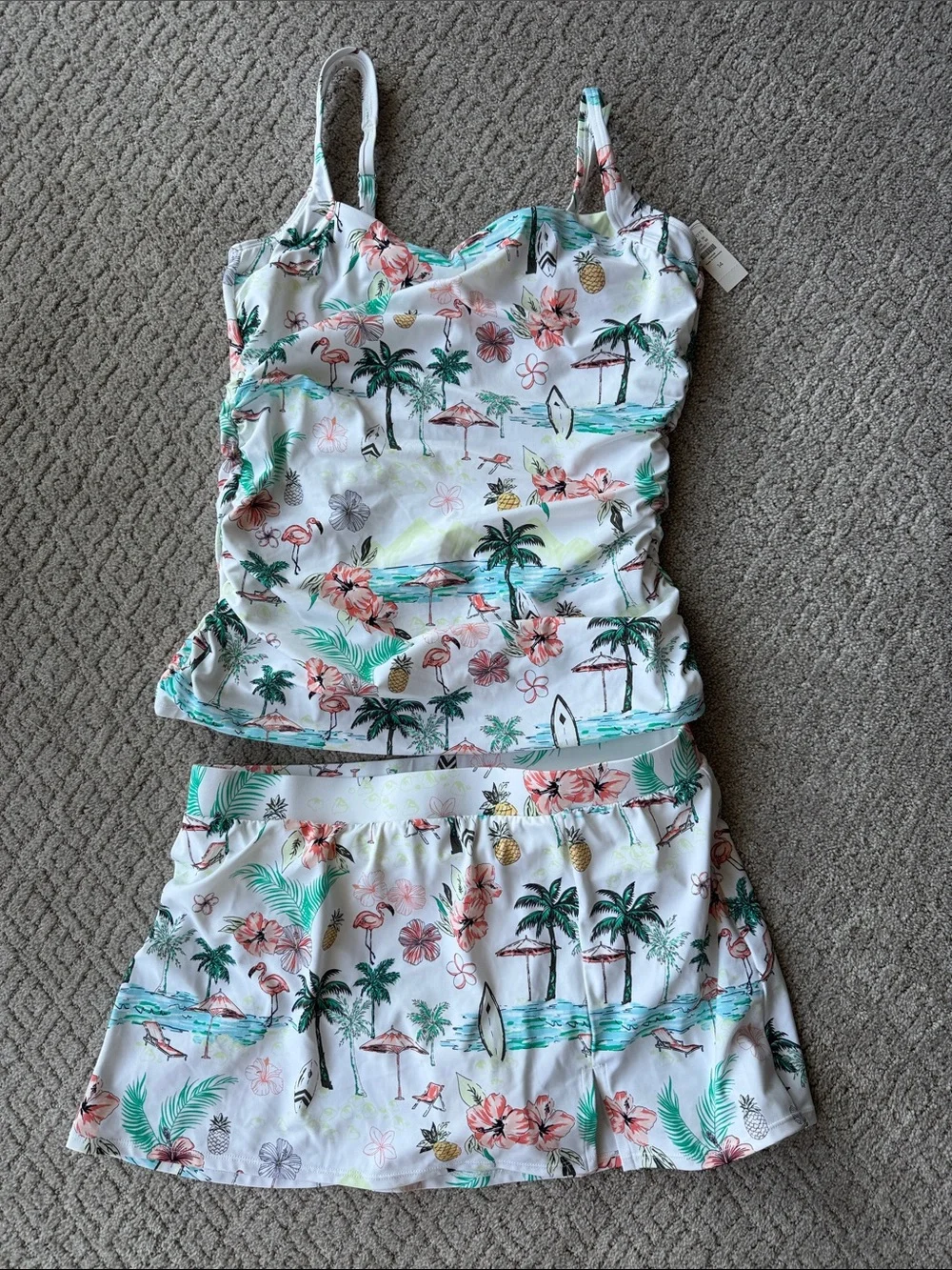 NWT Talbots Miraclesuit CABANA TANKINI UPF 50+ - SCENIC BEACH Size 14